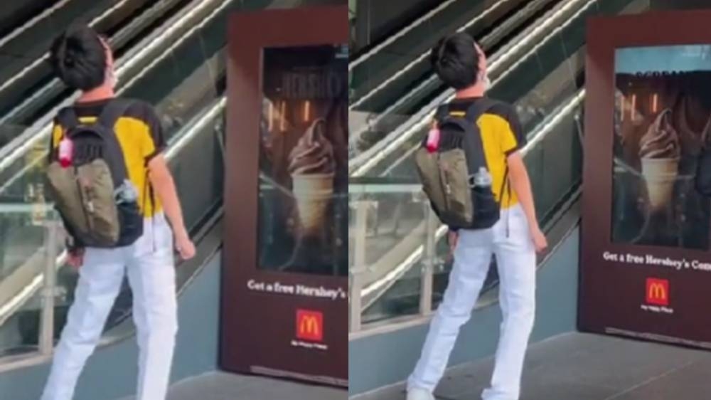 A man screamed his heart out passionately to earn a free McDonalds Ice Cream voucher, earning online user's approval. — Screencapture via TikTok @yukianggia