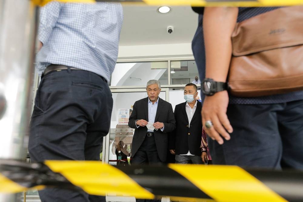 Datuk Seri Ahmad Zahid Hamidi is pictured at the Shah Alam High Court September 7, 2022. — Picture by Sayuti Zainudin