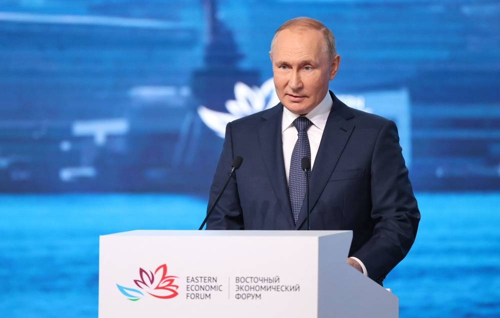 Russian President Vladimir Putin addresses the Eastern Economic Forum in Vladivostok on September 7, 2022. ― AFP pic