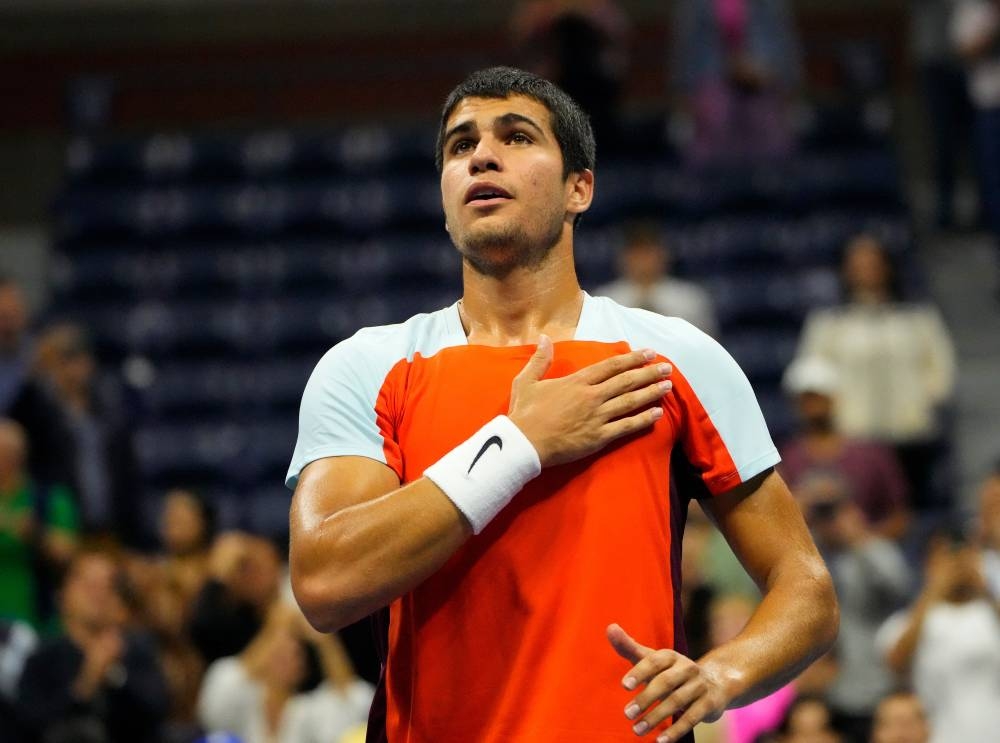 Carlos Alcaraz of Spain after beating Jannik Sinner of Italy on day ten of the 2022 US Open tennis tournament at USTA Billie Jean King National Tennis Center in Flushing, New York, September 7, 2022. — Robert Deutsch-USA Today Sports pic via Reuters 