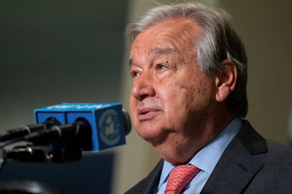 United Nations Secretary-General Antonio Guterres said developing nations were paying a 'horrific price' for the world’s reliance on fossil fuels. — Reuters pic