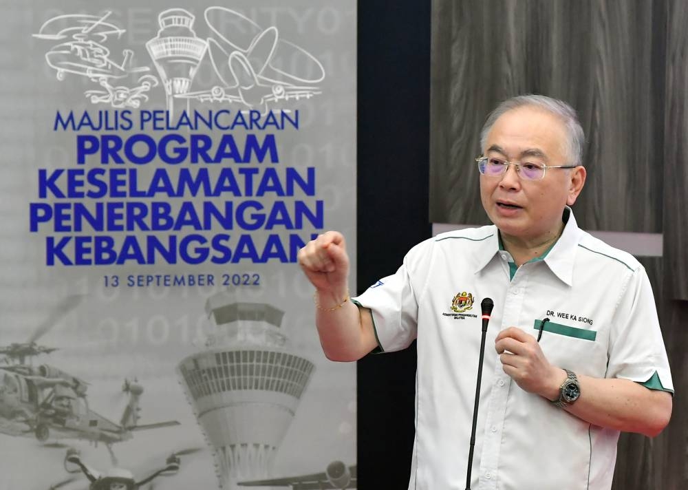 Transport Minister Datuk Seri Wee Ka Siong at a press conference after launching the state safety programme at KLATCC in Sepang, September 13, 2022. — Bernama pic 