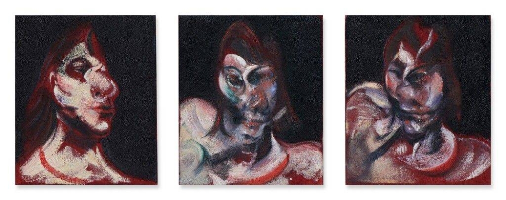 A small triptych by Francis Bacon, entitled 'Three Studies for Portrait of Henrietta Moraes,' will be sold in October at Sotheby’s, London. — Picture courtesy of Sothesby’s via ETX Studio