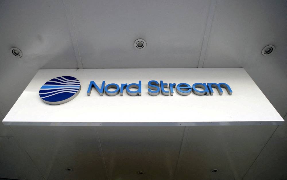 The logo of Nord Stream is seen at the headquarters of Nord Stream AG in Zug, Switzerland March 1, 2022. — Reuters pic