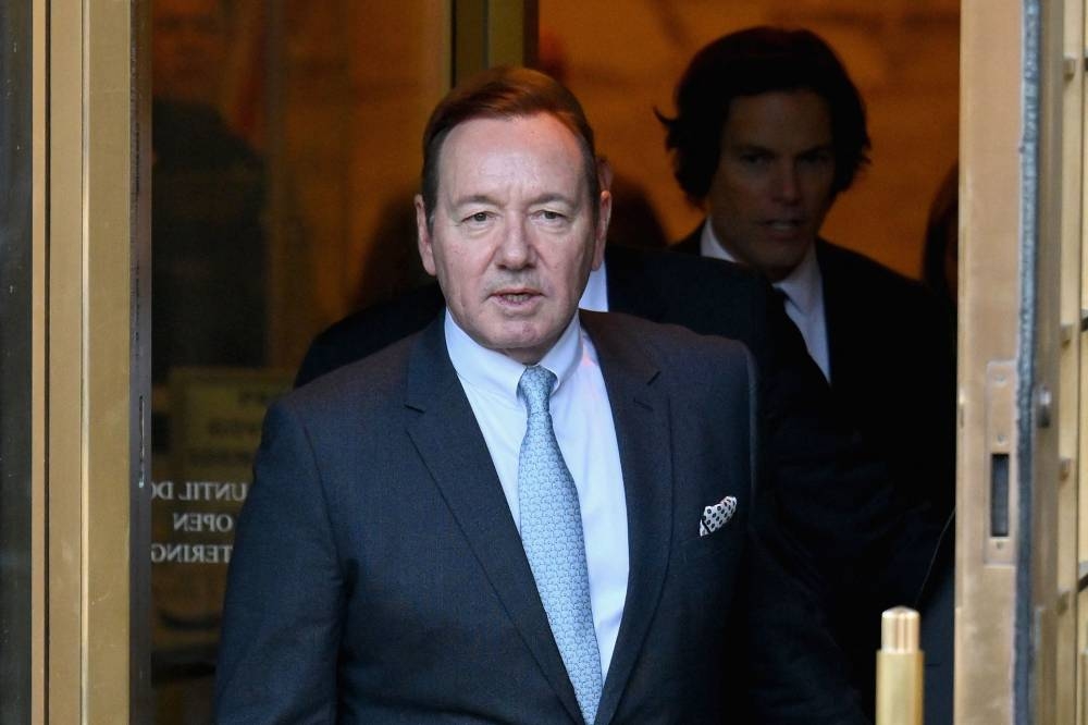 US actor Kevin Spacey leaves the United States District Court for the Southern District of New York on October 6, 2022 in New York City. ― AFP pic