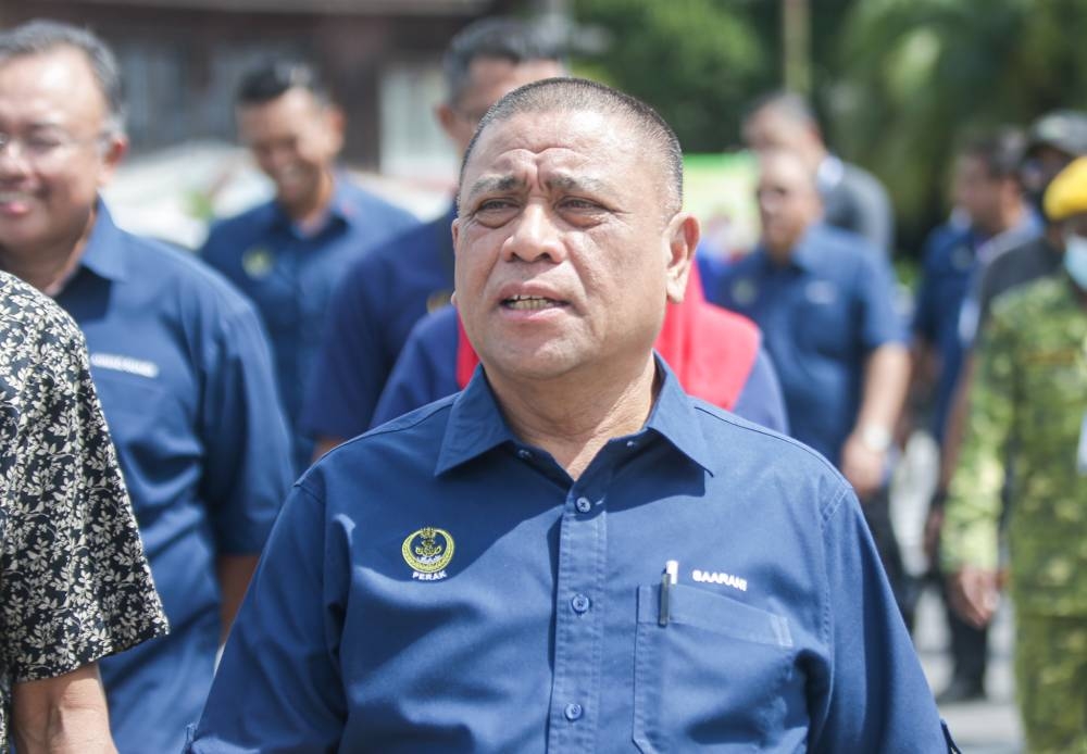 Mentri Besar Datuk Seri Saarani Mohammad is pictured at 'Program Mesra Hari Bertemu Pelanggan' in Selinsing, Perak October 11, 2022. — Picture by Farhan Najib