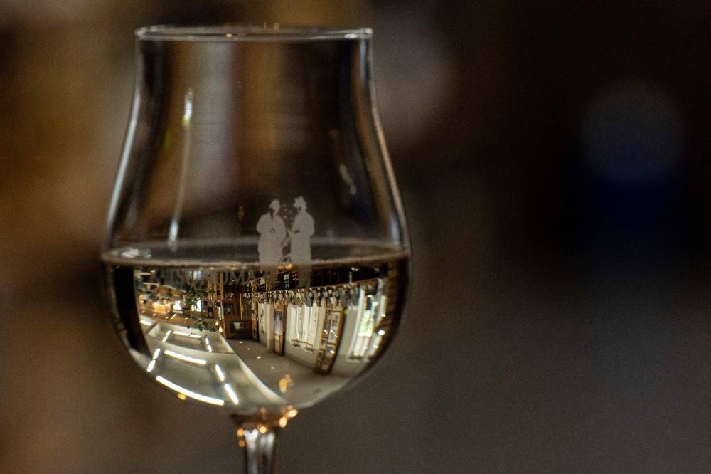 A glass of wine at the L'Orient Shirayuri Winery in Katsunuma in the city of Koshu. — AFP pic