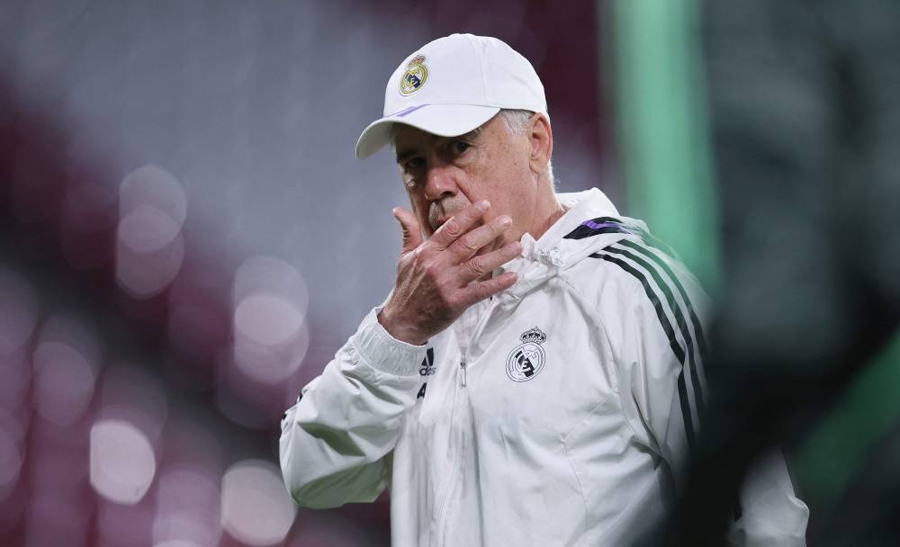 Real Madrid’s Italian coach Carlo Ancelotti oversees a training session on the eve of the UEFA Champions League Group F football match between RB Leipzig and Real Madrid, at the RB Leipzig Football Academy in Leipzig, eastern Germany on October 24, 2022. — AFP pic