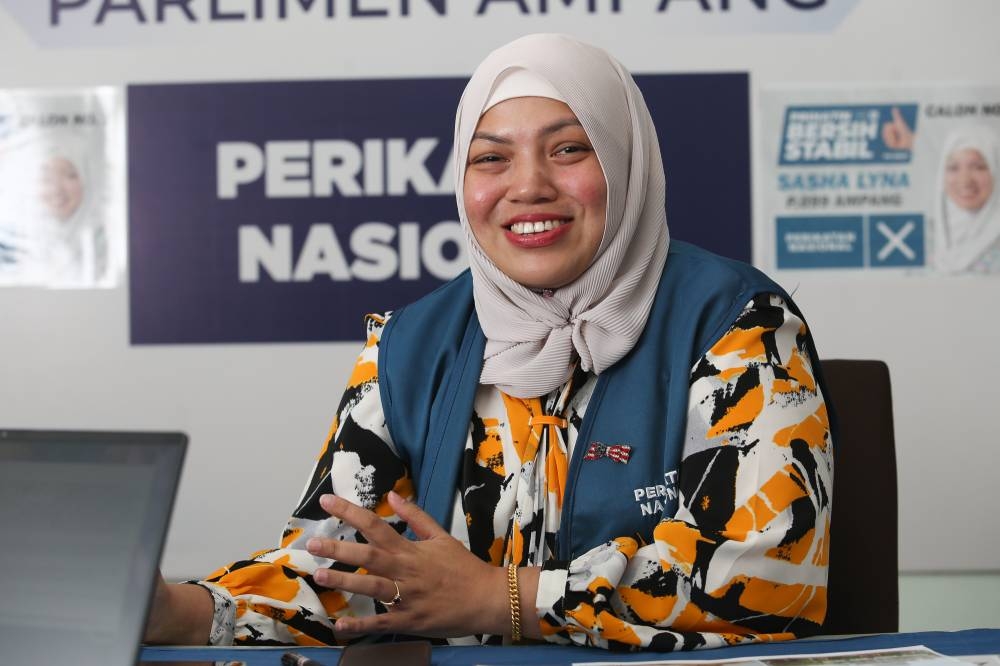 Perikatan Nasional’s candidate for Ampang Sasha Lyna Abdul Latif speaks to Malay Mail during an interview November 11, 2022. — Picture by Choo Choy May .