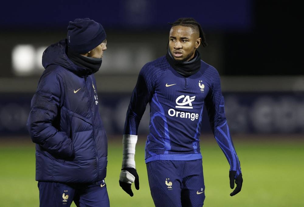 France's Christopher Nkunku during training at Clairefontaine November 15, 2022. — Reuters pic 