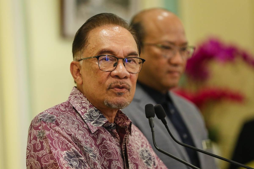 Prime Minister Datuk Seri Anwar Ibrahim speaks during a press conference at the Prime Minister’s Office in Putrajaya November 27, 2022. — Picture by Yusof Mat Isa 