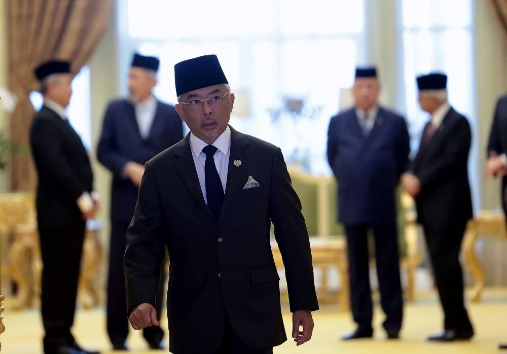 Yang di-Pertuan Agong Al-Sultan Abdullah Ri’ayatuddin Al-Mustafa Billah Shah attends the second day of the 260th meeting of the Conference of Rulers at Istana Negara in Kuala Lumpur November 30, 2022. — Bernama pic