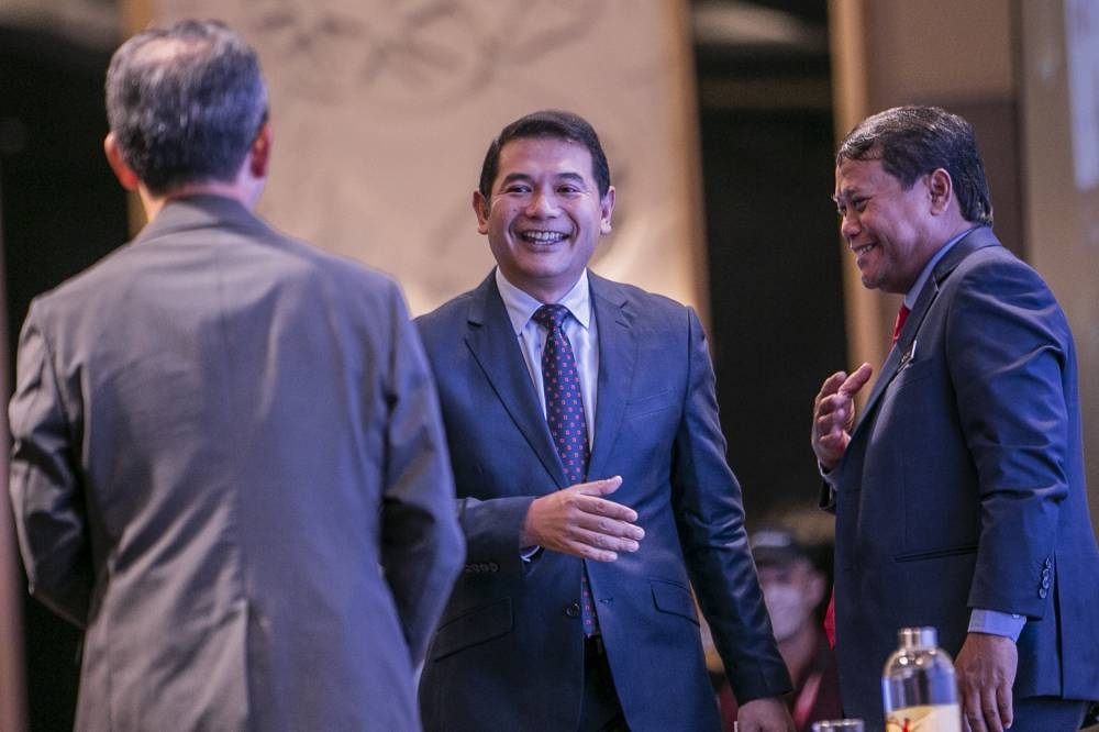 Minister of Economic Affairs Rafizi Ramli arrives at the Everly Hotel, Putrajaya December 6, 2022. — Picture by Hari Anggara