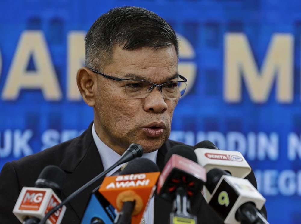 Datuk Seri Saifuddin Nasution Ismail speaks during a press conference at the Home Ministry, Putrajaya December 6, 2022. — Bernama pic 