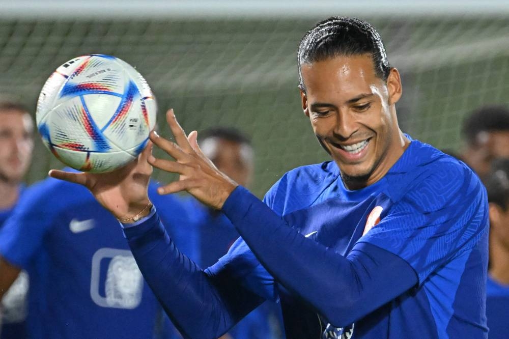 Netherlands' captain Virgil van Dijk takes part in a training session in Doha December 6, 2022. ― AFP pic