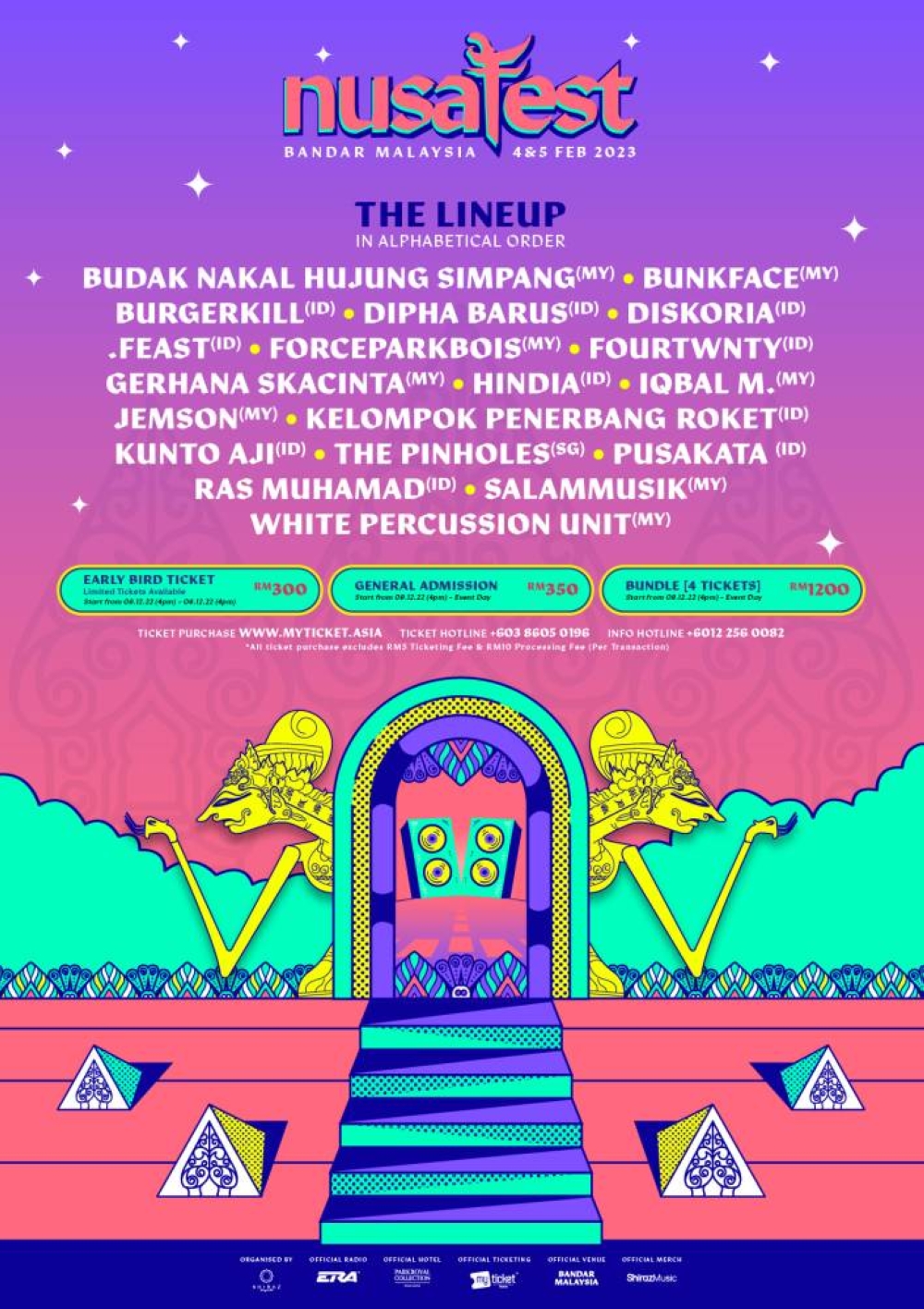 The current line-up for Nusa Fest 2023, with the main headliners yet to be announced. — Picture courtesy of Projek Shiraz