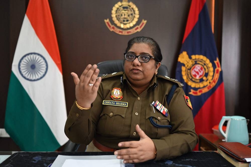 Chhaya Sharma, joint commissioner of Police - Eastern range Delhi, speaks during an interview with AFP at her office in New Delhi December 6, 2022. — AFP pic