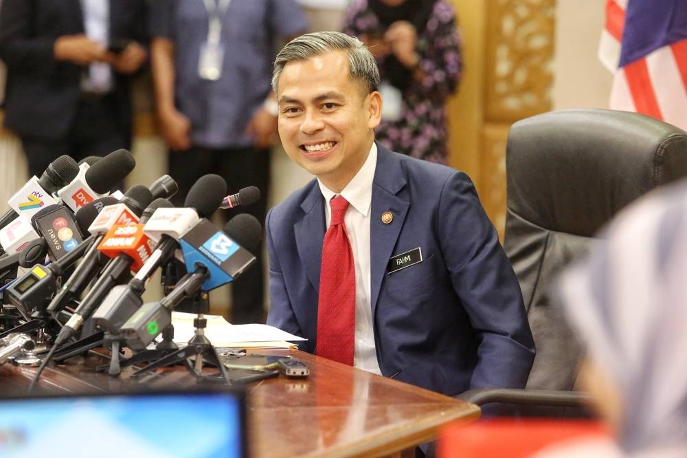 Communications Minister Fahmi Fadzil during a press conference in Putrajaya December 7, 2022. — Picture by Choo Choy May