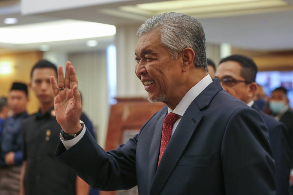 Deputy Prime Minister Datuk Seri Ahmad Zahid Hamidi is pictured at Parliament building in Kuala Lumpur December 19, 2022. — Picture by Yusof Mat Isa