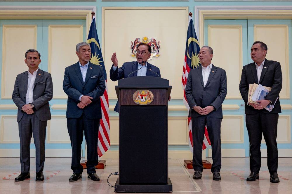 Prime Minister Datuk Seri Anwar Ibrahim said the total cost of the ECRL is reduced even though there are applications for additional cost following new realignment and the project is still subjected to the old agreement. — Picture courtesy of the Prime Minister's Office