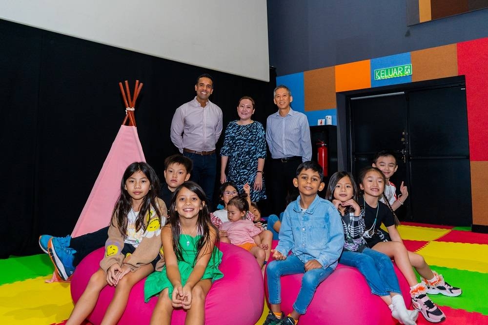 (From left) TGV Cinemas CMO Mohit Bhargava, Mattel Continental Asia head of marketing Christine Chan and TGV Cinemas CEO Tan Lay Han at the launch of ‘TGV Junior powered by Hot Wheels’ launch. — Picture courtesy of TGV Cinemas