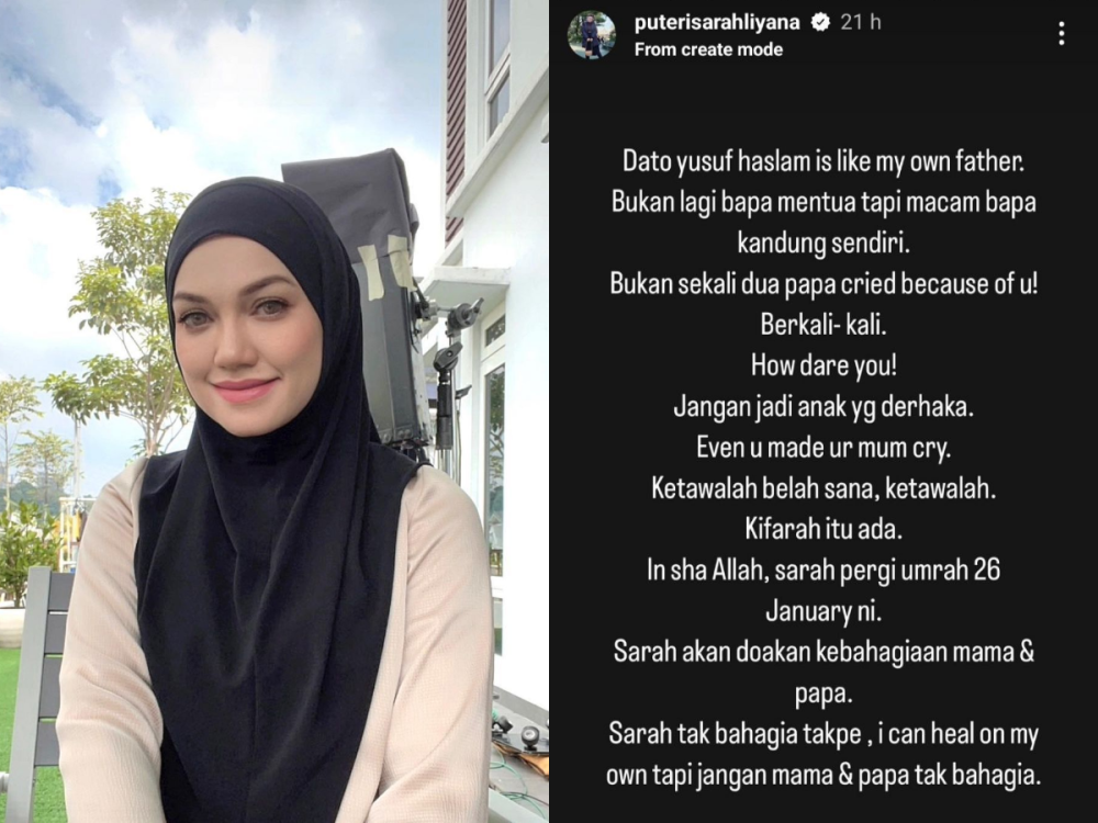 Puteri Sarah Liyana calls out director hubby Syamsul Yusof for his second marriage after Yusof Haslam’s tearful interview (VIDEO)