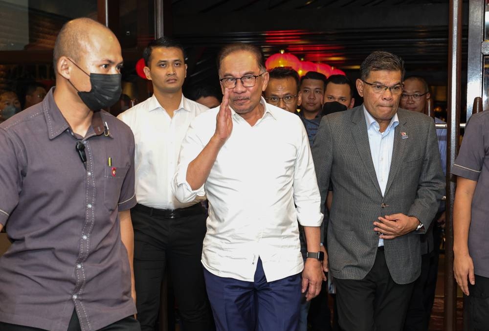 Prime Minister Datuk Seri Anwar Ibrahim is pictured at a hotel in Kota Kinabalu January 9, 2023. — Bernama pic