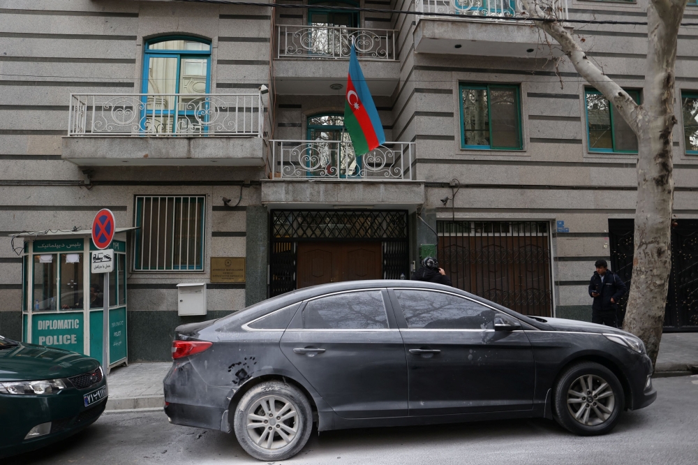 A general view of the Embassy of the Republic of Azerbaijan after an attack on it, in Tehran, Iran, January 27, 2023. — Majid Asgaripour/WANA (West Asia News Agency) pic via Reuters