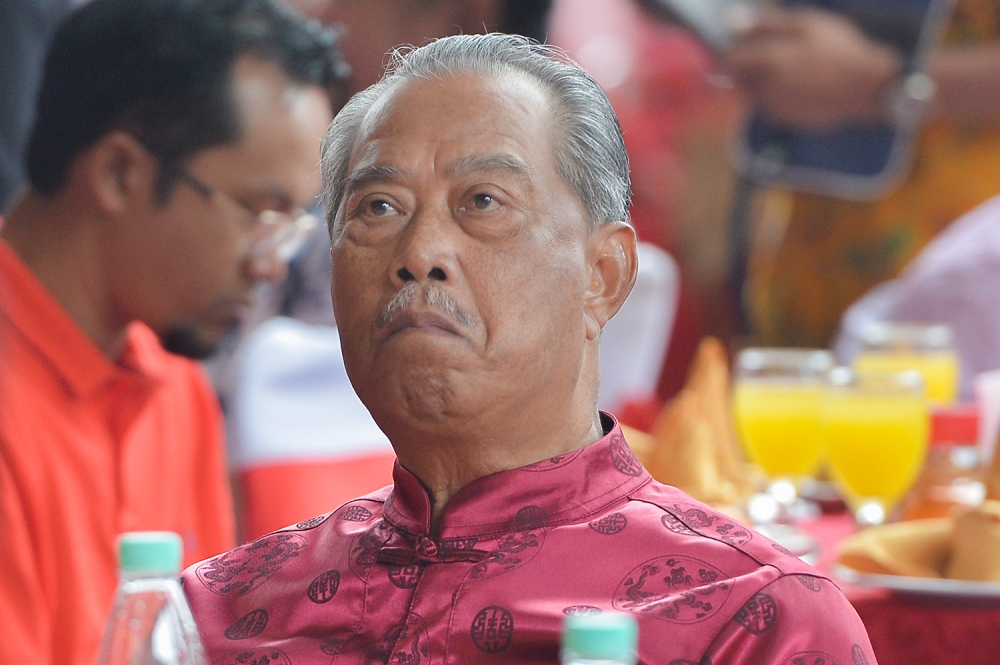 Perikatan Nasional president Tan Seri Muhyiddin Yasin during Perikatan Nasional's Chinese New Year open house celebration at Menara PGRM, Kuala Lumpur on January 22, 2023. — Picture by Miera Zulyana