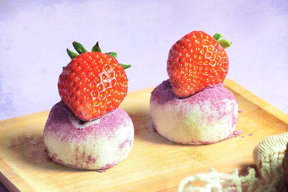 Mimi Daifuku’s Purple Taro Strawberry Daifuku. — Picture courtesy of Mimi Daifuku