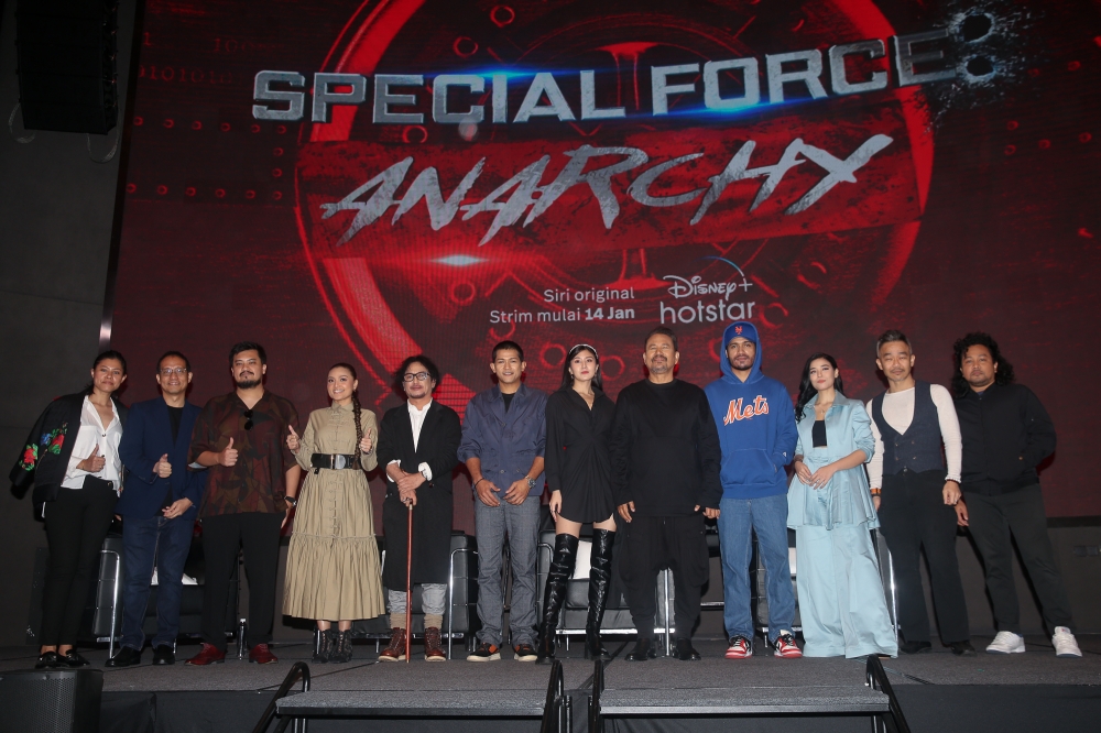 The cast of 'Special Force: Anarchy' during their media conference on January 12. ― Picture by Choo Choy May
