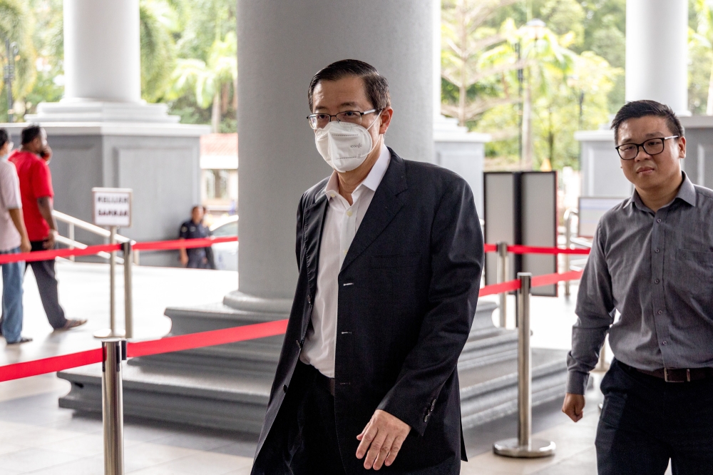 Former Penang chief minister Lim Guan Eng arrives at the Kuala Lumpur Court Complex February 15, 2023. ― Picture by Firdaus Latif