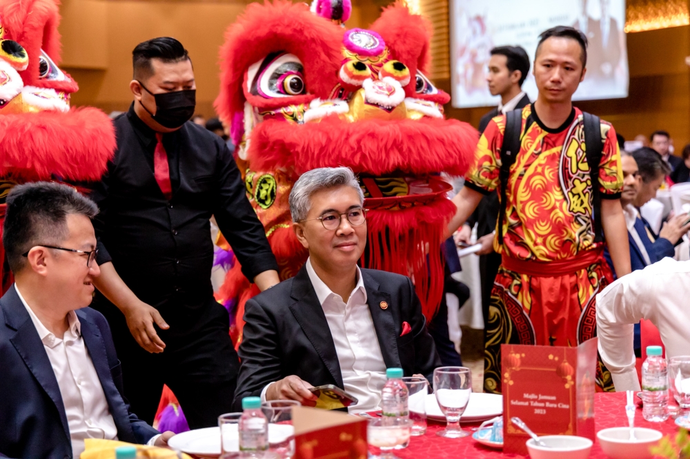 Minister of International Trade and Industry Datuk Seri Tengku Zafrul Abdul Aziz attends Miti’s Chinese New Year networking session 2023 in Kuala Lumpur February 20, 2023. — Picture by Firdaus Latif