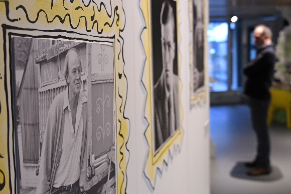 A picture of author Roald Dahl (left) is seen on display at the Roald Dahl Museum and Story Centre in Great Missenden, north-west of London. The Daily Telegraph on Friday published an article showing hundreds of changes to some of Dahl’s internationally popular books.  — AFP pic