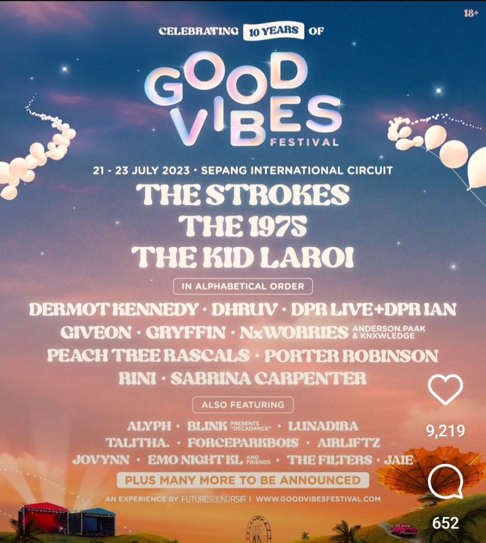 The Good Vibes Festival 2023 is celebrating its tenth anniversary this year. — Picture via Instagram/ Good Vibes Festival