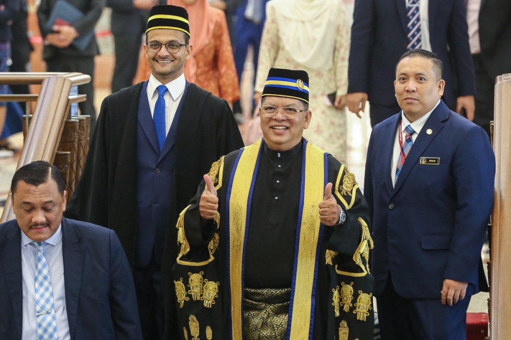 Dewan Rakyat Speaker Datuk Johari Abdul is pictured at Parliament building in Kuala Lumpur December 19, 2022. — Picture by Yusof Mat Isa