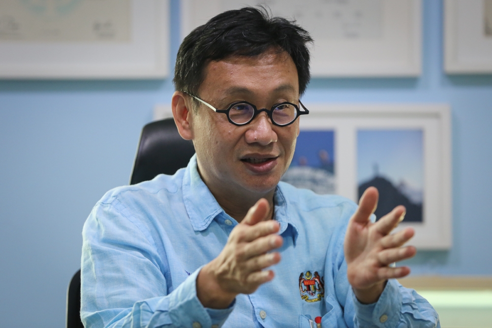 Subang MP Wong Chen speaks during an interview with Malay Mail at his office in Puchong May 14, 2022. — Picture by Yusof Mat Isa