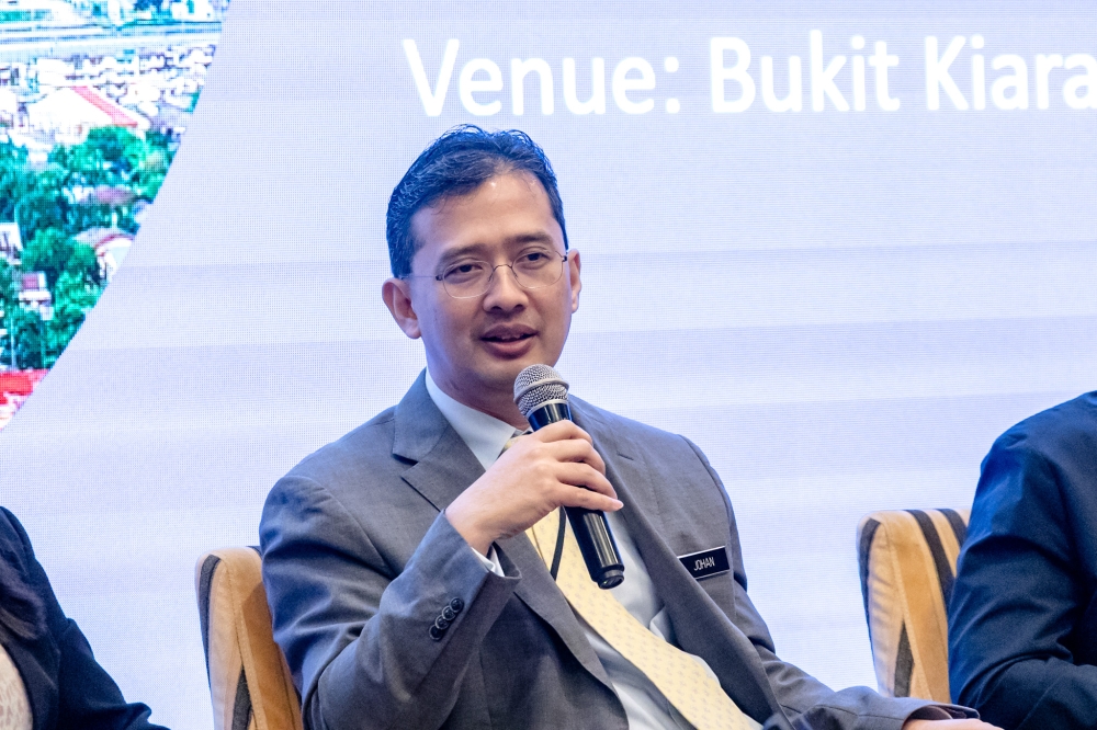 Ministry of Finance deputy secretary-general (Policy) Datuk Johan Mahmood Merican speaks at the 2023 Post Budget debate in Bukit Kiara Equestrian and Country Resort, Kuala Lumpur February 27, 2023. —  Picture by Firdaus Latif