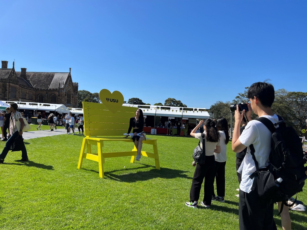 A girl poses for a picture during the orientation week at The University of Sydney, in Camperdown, Australia February 15, 2023. — Reuters pic