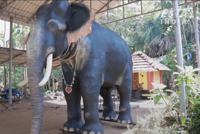 Temple elephant in India replaced by a mechanical version for rituals ...