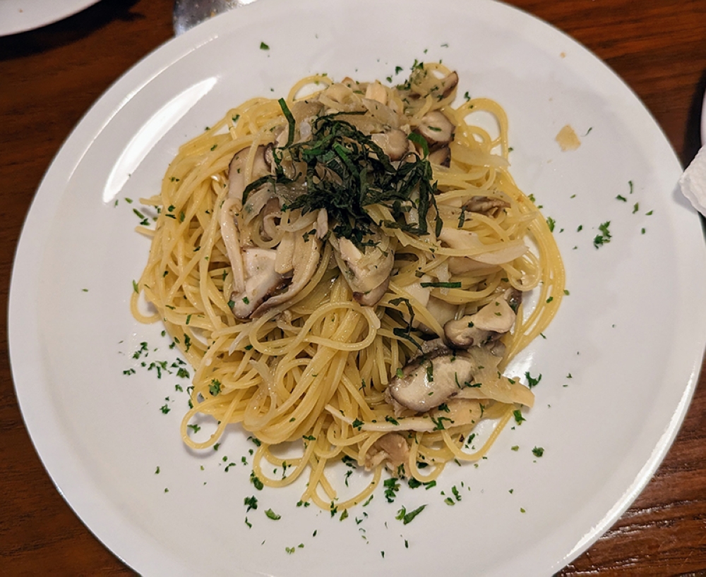 Even the mushrooms pasta is given an interesting twist with Japanese yuzu pepper.