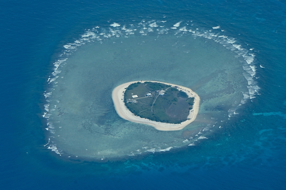 An aerial view taken on March 9, 2023 shows Nanshan Island in the South China Sea.— AFP pic