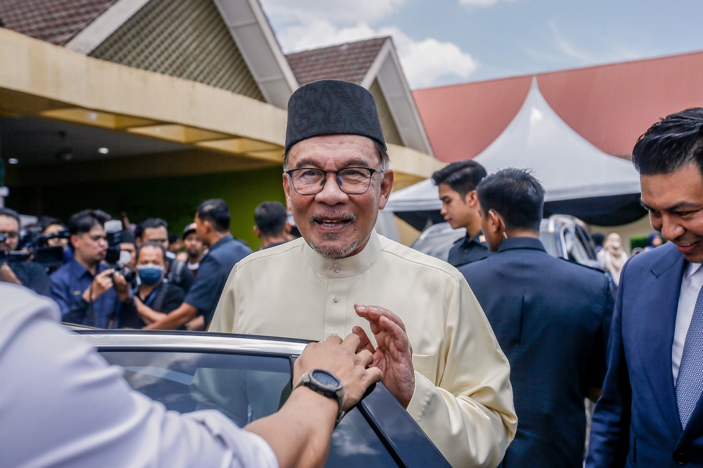 Anwar said his government will “not tolerate the slightest bit” any form of racial instigation but stopped short of stating if he would stop the rally. — Picture by Hari Anggara