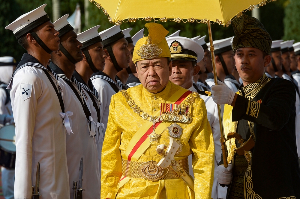 File photo of the Sultan of Selangor Sultan Sharafuddin Idris Shah attending the 14th opening ceremony for the second term of the Selangor State Assembly in Shah Alam, March 18, 2019. — Picture by Mukhriz Hazim