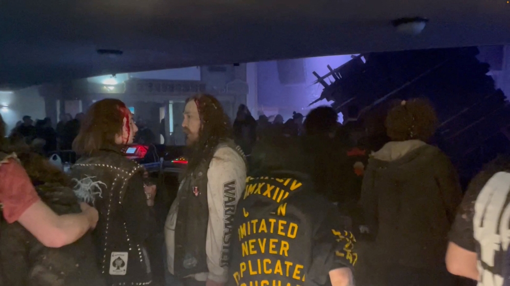 People react after the roof of Apollo Theatre collapses during a concert following severe storm, in Belvidere, Illinois, US March 31, 2023 in this still image obtained from a social media video. — Anthony Nicosia via Reuters 