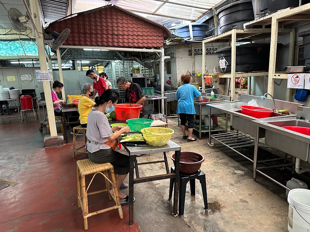 The food is prepared and cooked by volunteers.