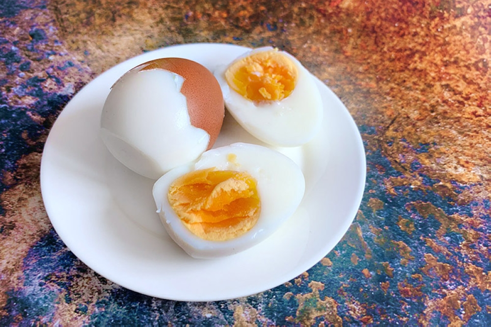 Hard-boiled eggs are a convenient and good source of protein.