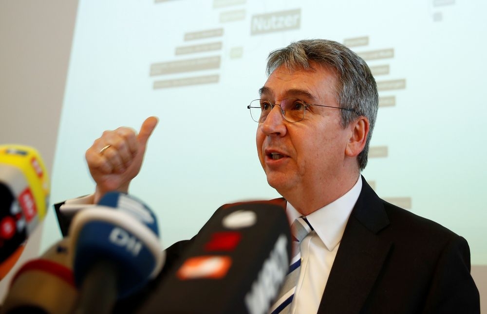 Federal Cartel Office president Andreas Mundt addresses a news conference presenting findings of the anti-trust watchdog’s investigation into Facebook’s data collection practices in Bonn February 7, 2019. — Reuters pic 