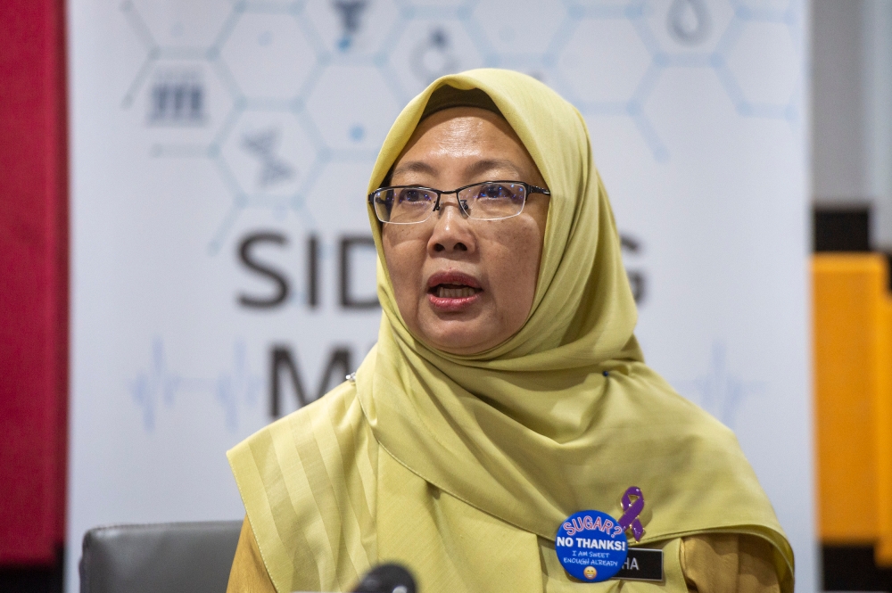 Health Minister Dr Zaliha Mustafa speaks during the Health White Paper town hall session in Kuala Lumpur April 18, 2023. ― Picture by Shafwan Zaidon