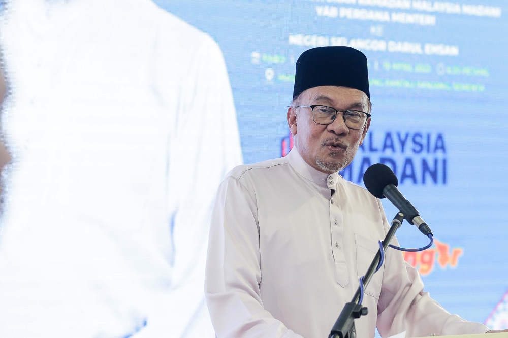 Prime Minister Datuk Seri Anwar Ibrahim has invited all Malaysians to attend the Malaysia Madani Aidilfitri Open House with him at six locations starting this Saturday. — Picture by Sayuti Zainudin